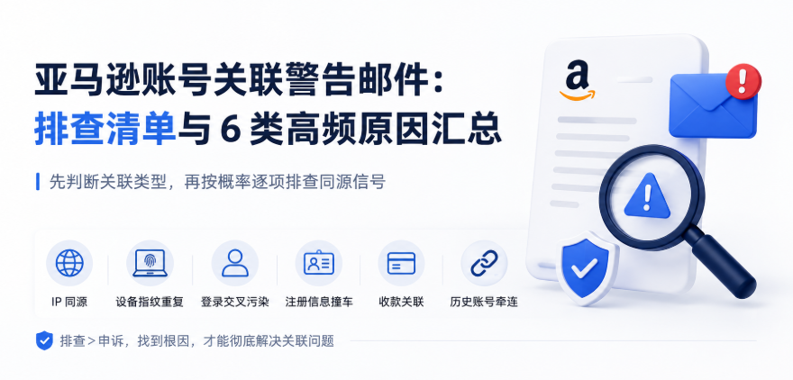 亚马逊账号关联警告邮件：排查清单与 6 类高频原因汇总